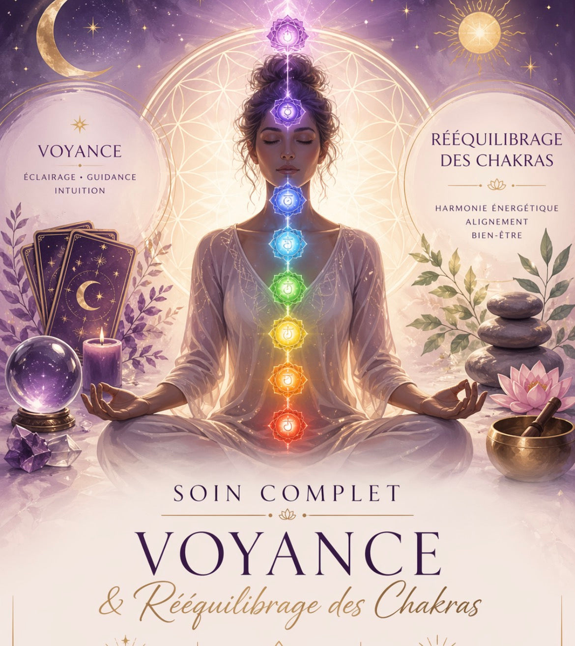 Séance Complète Consultation Voyance & Soin Énergétique – Rééquilibrage des Chakras