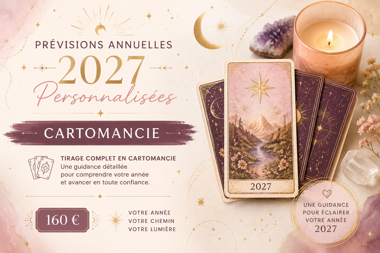 Vos prévisions annuelles personnalisées 2027 en Cartomancie