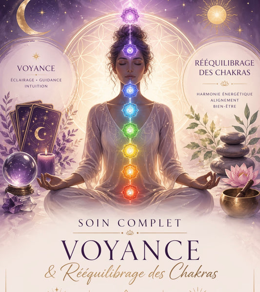 Séance Complète Consultation Voyance & Soin Énergétique – Rééquilibrage des Chakras